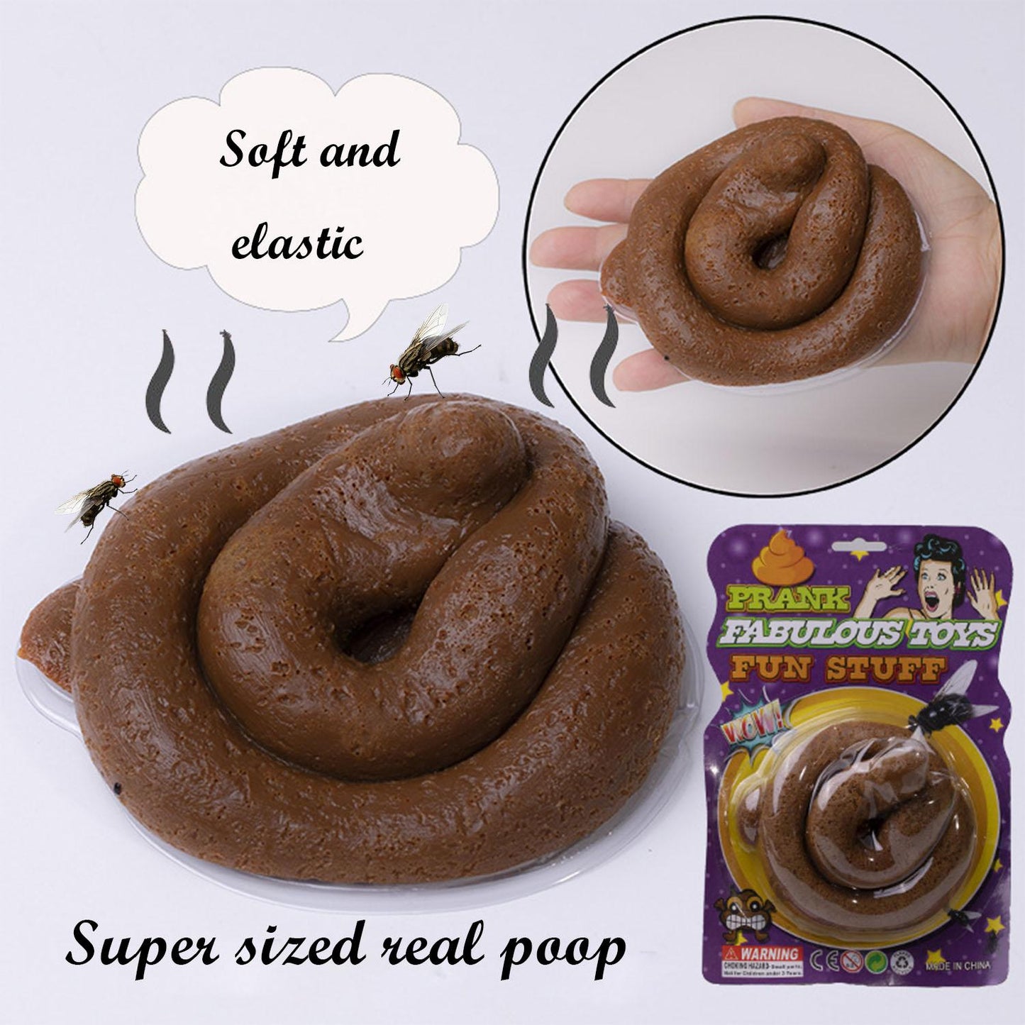 Realistic Fake Poop Stress Relief Toy - Funny Gag Gift for Pranks, Anxiety Relief Fidget Toy with Lifelike Size, Novelty Item for Adults & Parties