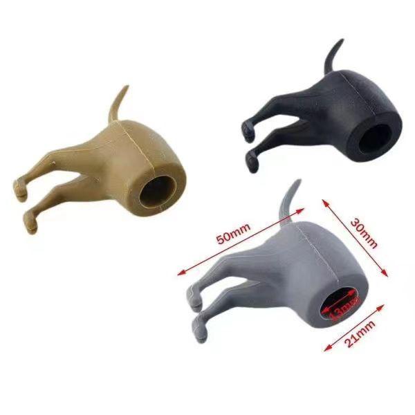 3PCS Funny Dog Butt Toothpaste Cap Set - Silicone Puppy Tail Toothpaste Topper for Kids, Black/Gray/Khaki, Fun Oral Care Tool to Encourage Children to Brush Teeth