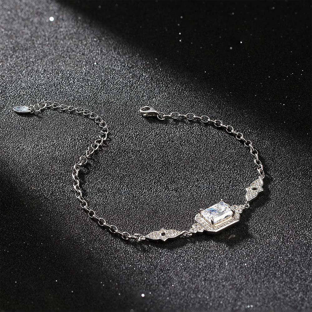 S925 Sterling Silver Bracelet with 8A Sparkling Zircon Diamond