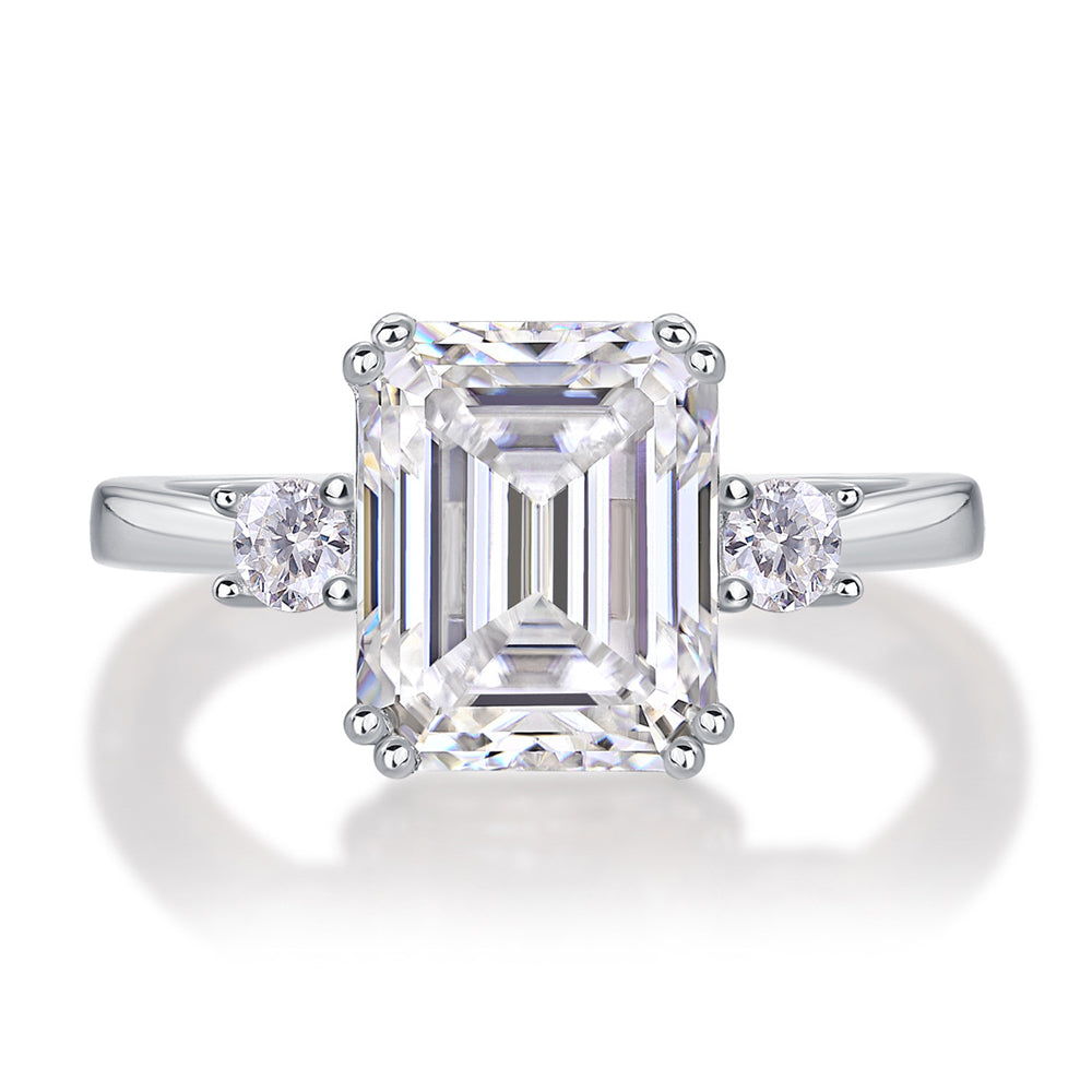 Vintage Square Cut Halo Diamond Engagement Rings 3-Stone