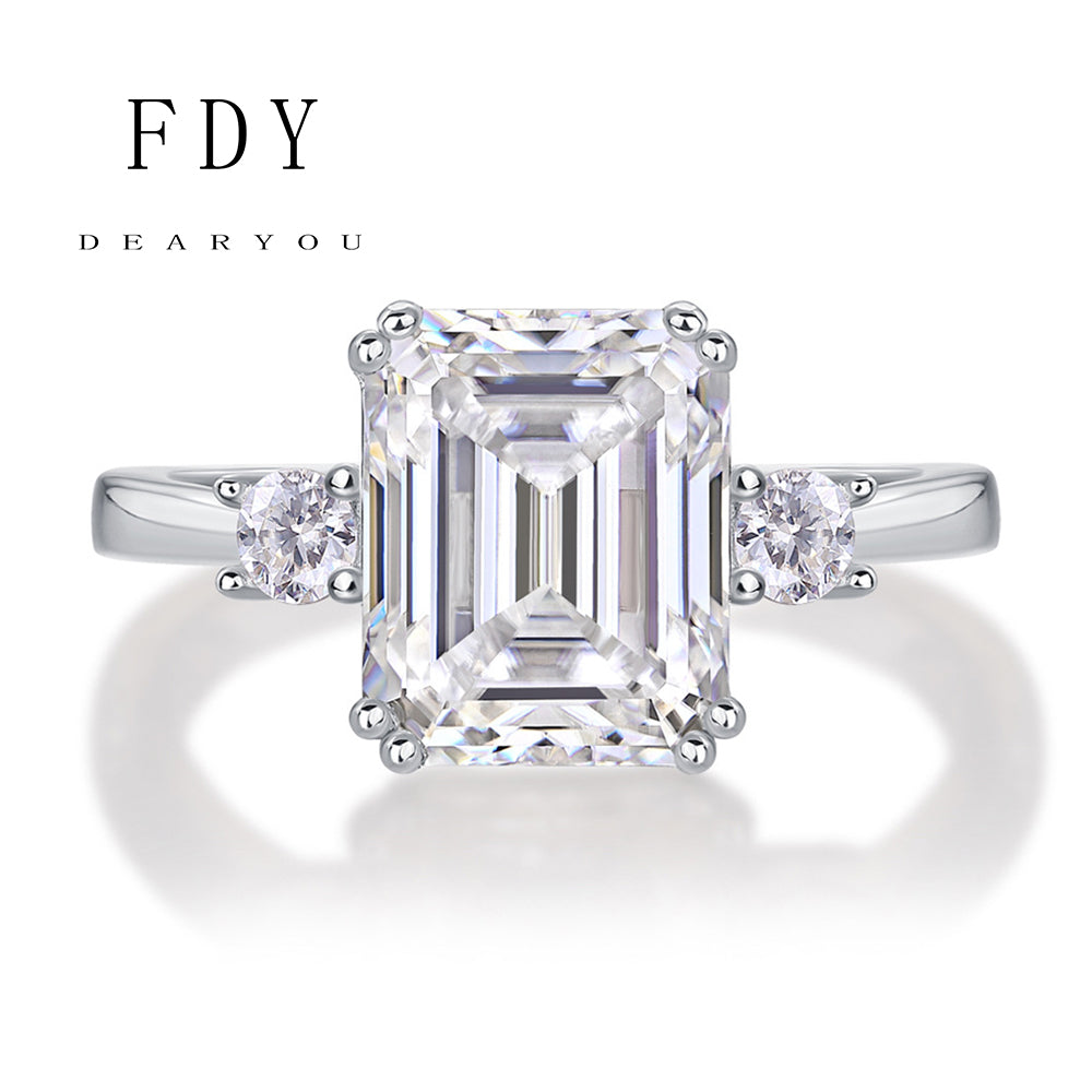 Vintage Square Cut Halo Diamond Engagement Rings 3-Stone