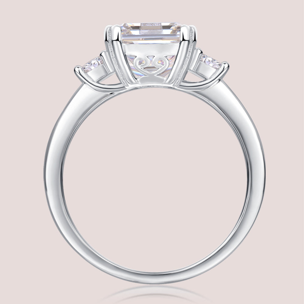 Vintage Square Cut Halo Diamond Engagement Rings 3-Stone