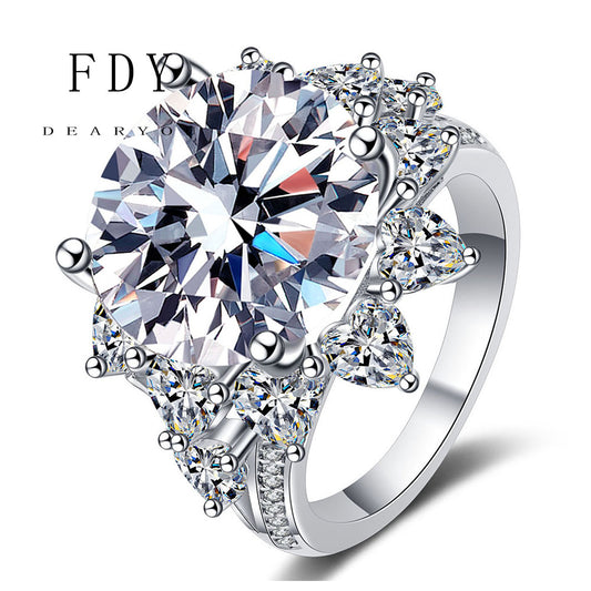10 Carats Round Cut Lab Grown Diamond Engagement Rings