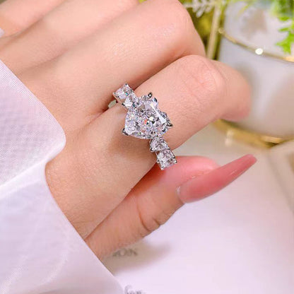 4Ct. Heart Shape Diamond Pave Wedding Engagement Ring