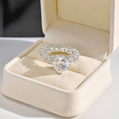 4Ct. Heart Shape Diamond Pave Wedding Engagement Ring