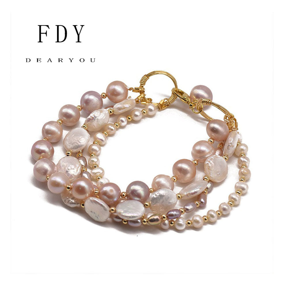 Baroque Pearl Bracelet Four-layer Bangle Jewelry