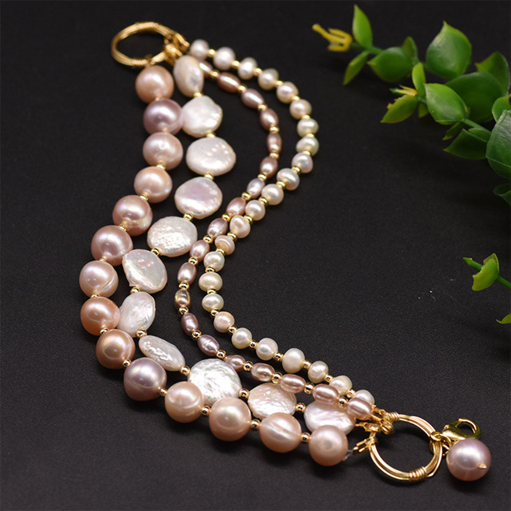 Baroque Pearl Bracelet Four-layer Bangle Jewelry