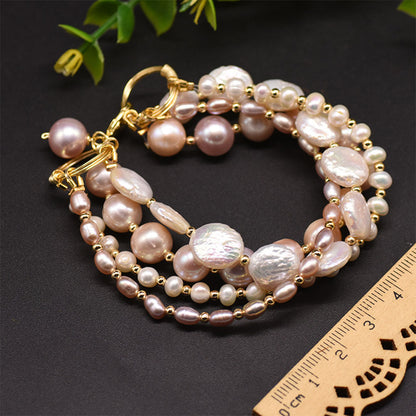 Baroque Pearl Bracelet Four-layer Bangle Jewelry