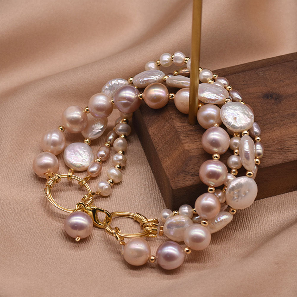 Baroque Pearl Bracelet Four-layer Bangle Jewelry