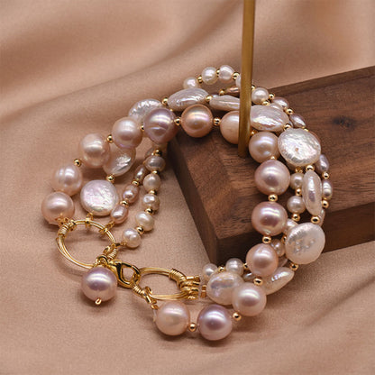 Baroque Pearl Bracelet Four-layer Bangle Jewelry