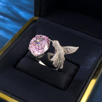 Diamond Hummingbird Pink Rings of Christmas Gifts