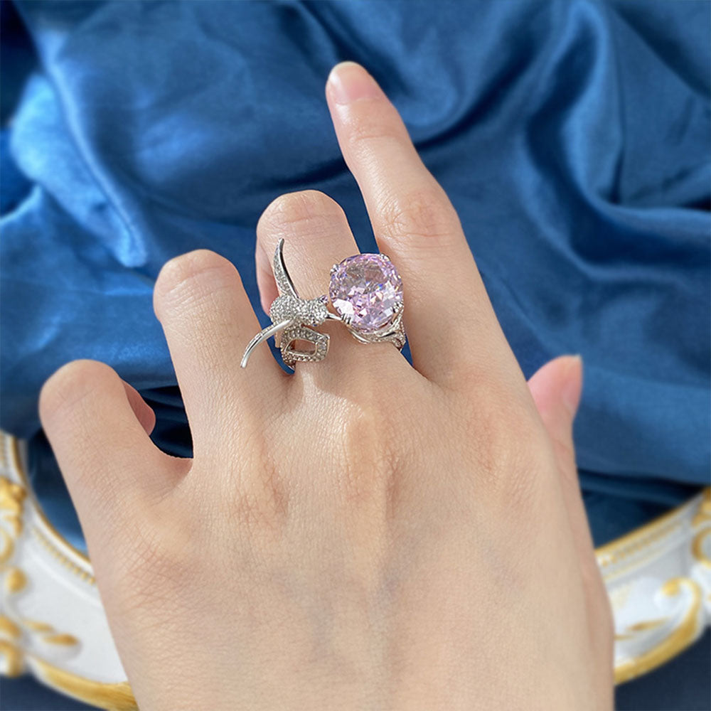 Diamond Hummingbird Pink Rings of Christmas Gifts
