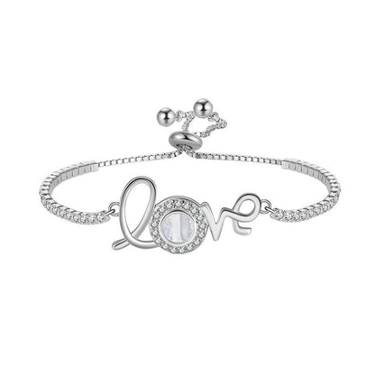 Diamond S925 Sterling Silver Love Bracelet of Fritillary 5A Grade