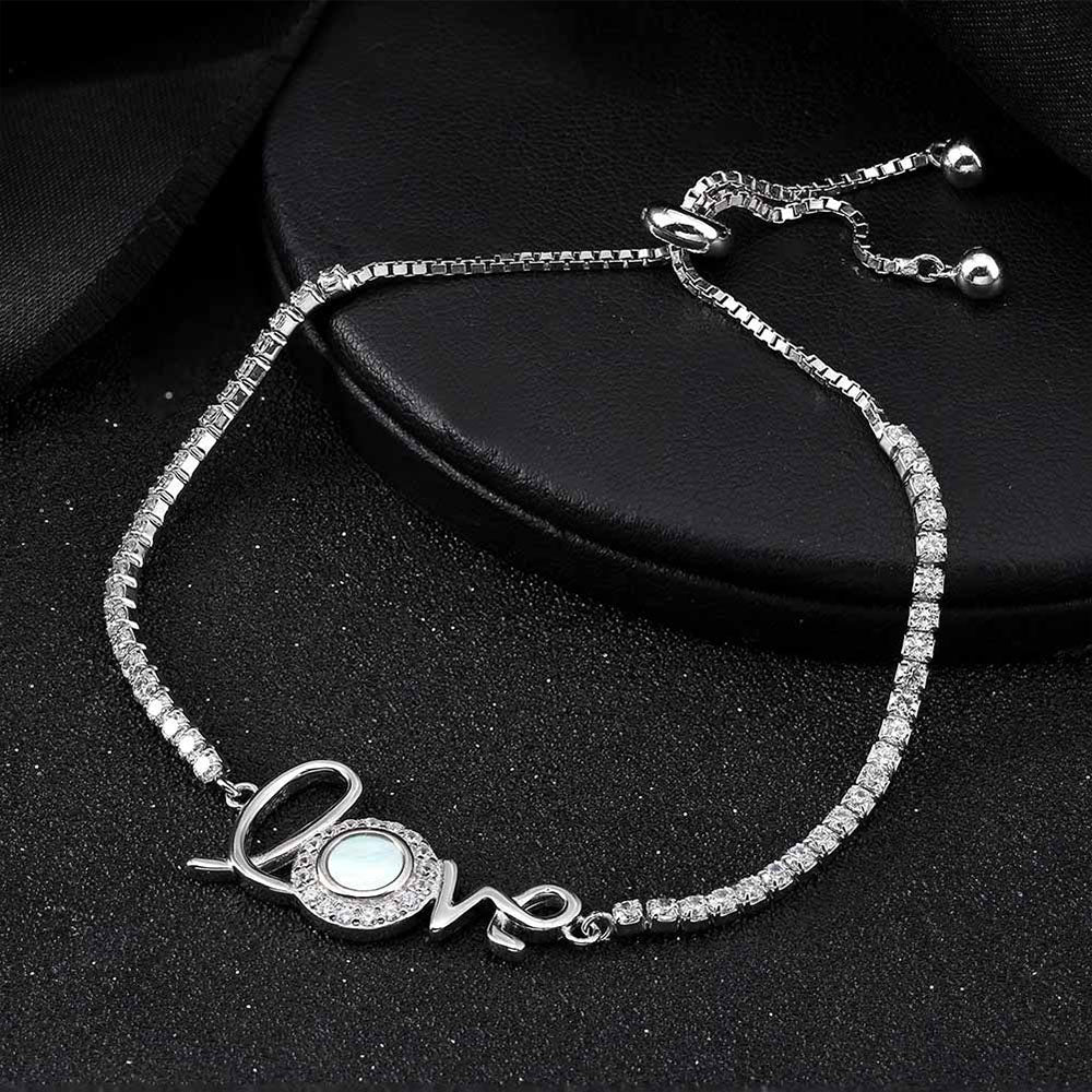 Diamond S925 Sterling Silver Love Bracelet of Fritillary 5A Grade