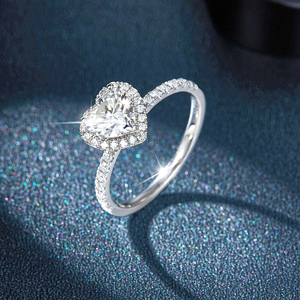 Heart Shape Moissanite Diamond Rings Wedding Engagement Ring