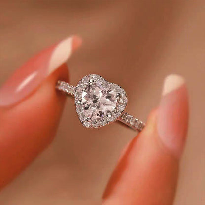 Heart Shape Moissanite Diamond Rings Wedding Engagement Ring