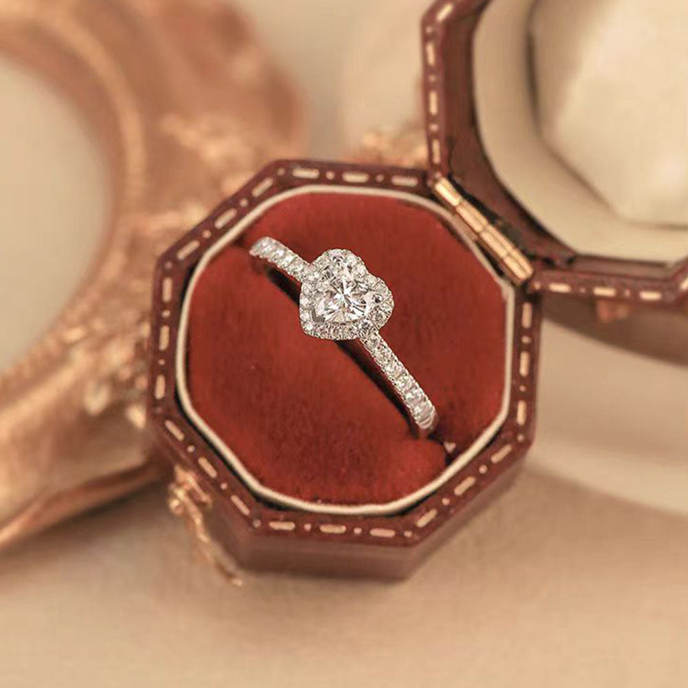 Heart Shape Moissanite Diamond Rings Wedding Engagement Ring