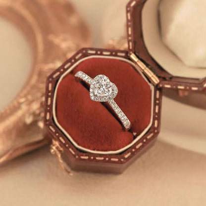 Heart Shape Moissanite Diamond Rings Wedding Engagement Ring