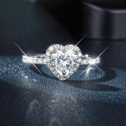 Heart Shape Moissanite Diamond Rings Wedding Engagement Ring