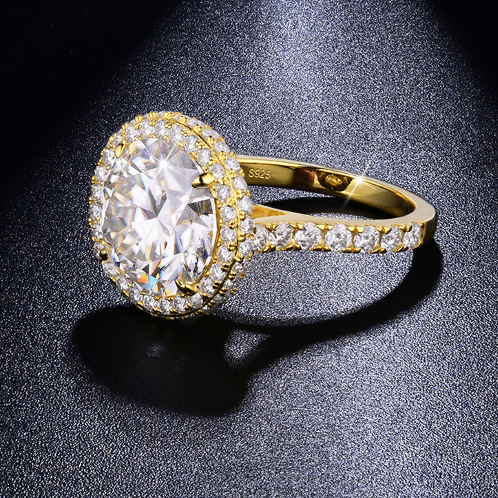Magnificent Vintage 5 Carat Round Halo Diamond Ring D/VS1