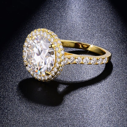 Magnificent Vintage 5 Carat Round Halo Diamond Ring D/VS1