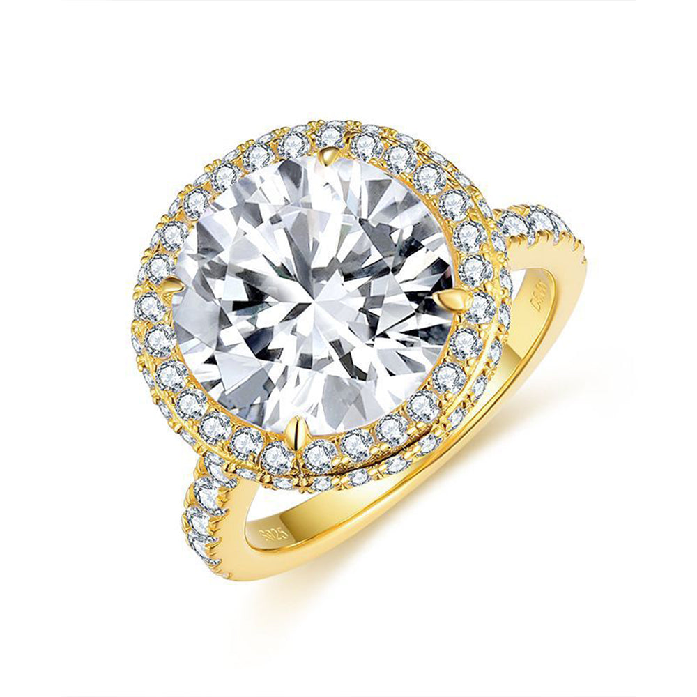 Magnificent Vintage 5 Carat Round Halo Diamond Ring D/VS1