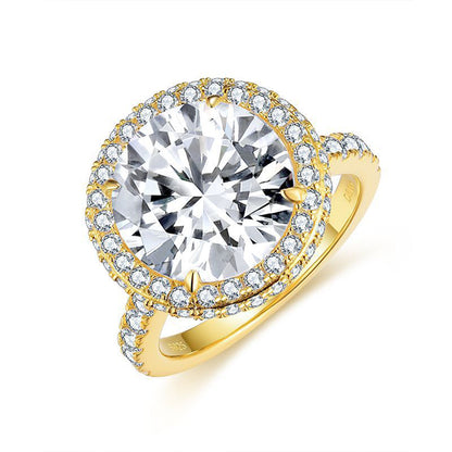 Magnificent Vintage 5 Carat Round Halo Diamond Ring D/VS1