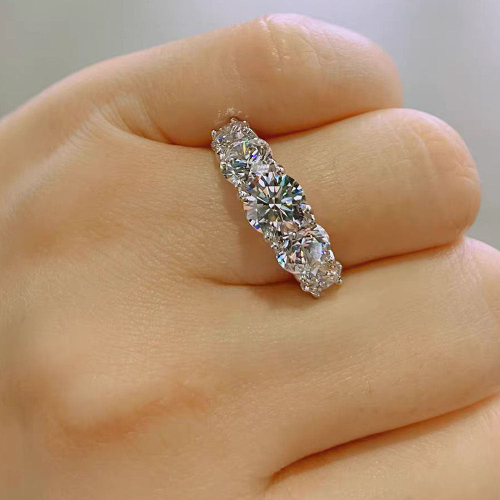 Moissanite Engagement Rings Wedding Band  Lab Created Diamond