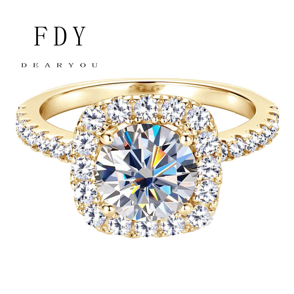 Moissanite Engagement Rings for Women Wedding Promise Ring Sterling Silver 2ct