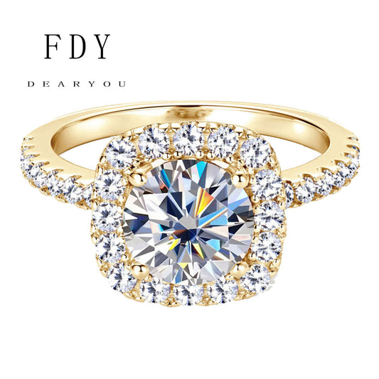 Moissanite Engagement Rings for Women Wedding Promise Ring Sterling Silver 2ct