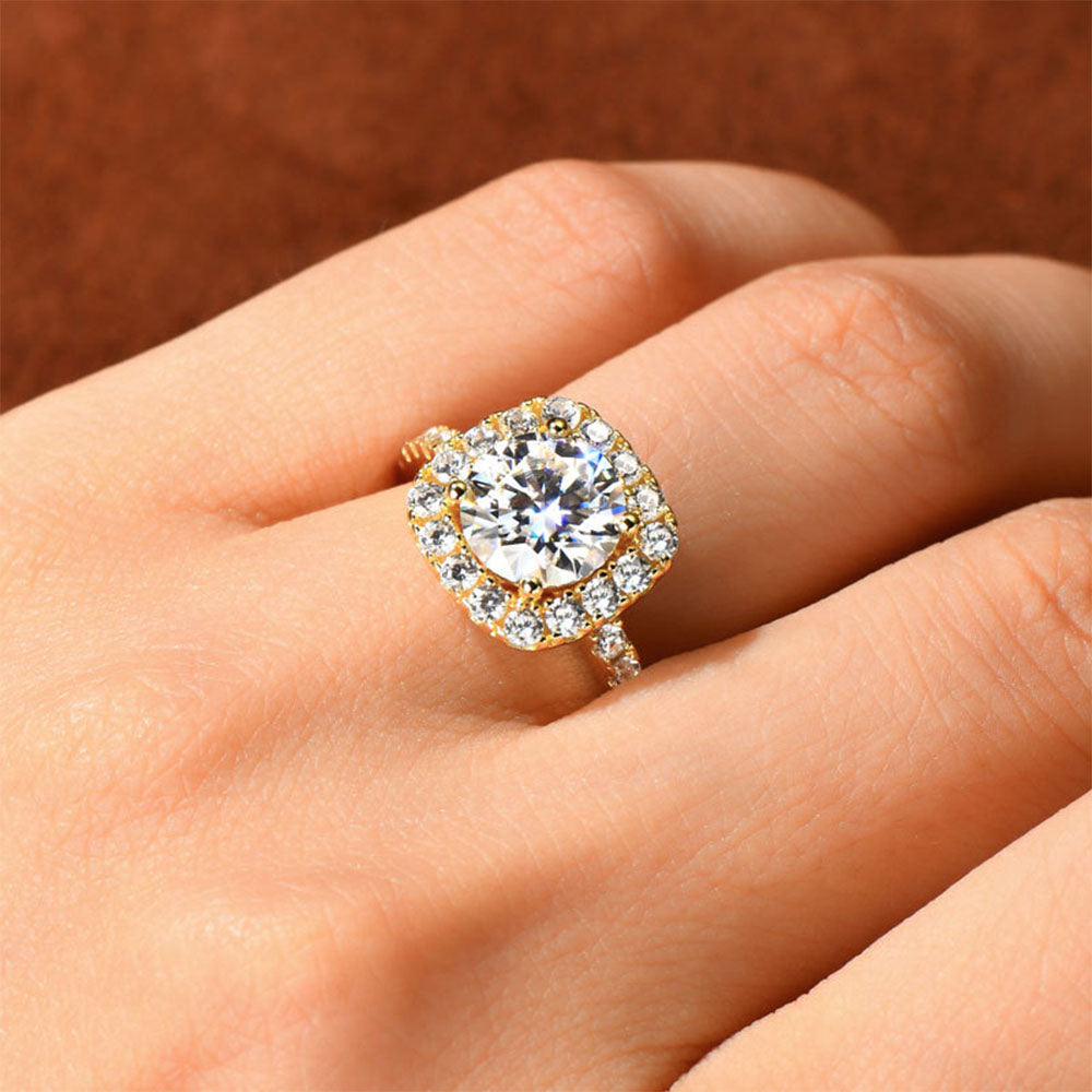 Moissanite Engagement Rings for Women Wedding Promise Ring Sterling Silver 2ct