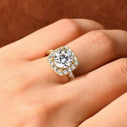 Moissanite Engagement Rings for Women Wedding Promise Ring Sterling Silver 2ct