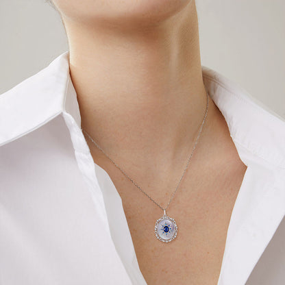 Natural Mother of Pearl Sapphire Pendant Necklace Luxury