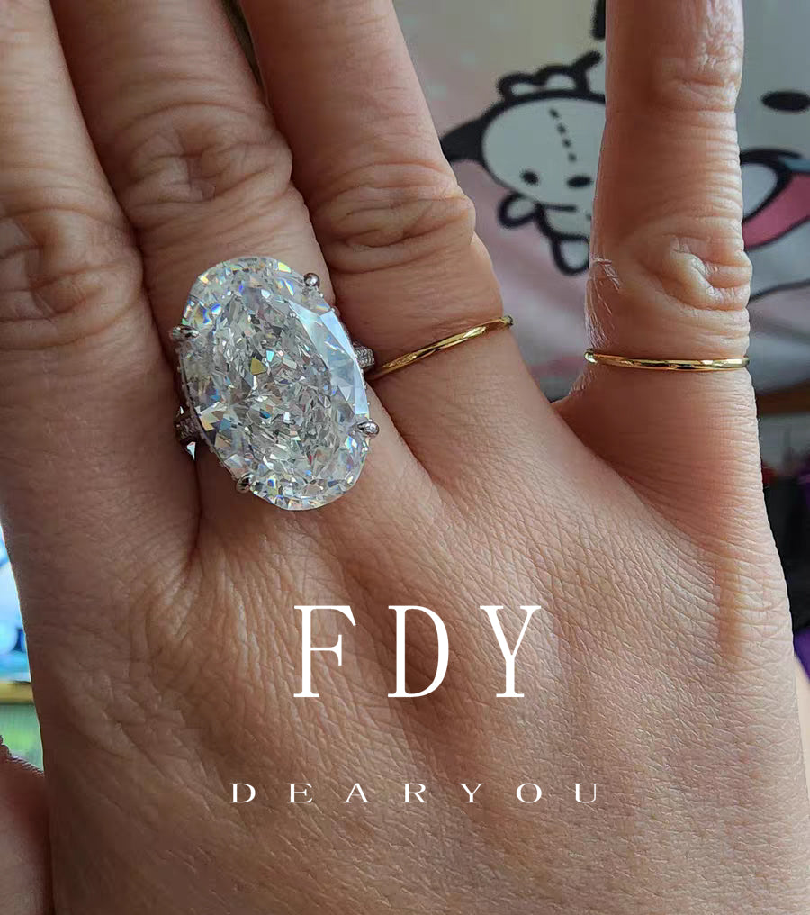 Oval Egg Shaped Diamond Rings Jewelry for Engagement Wedding