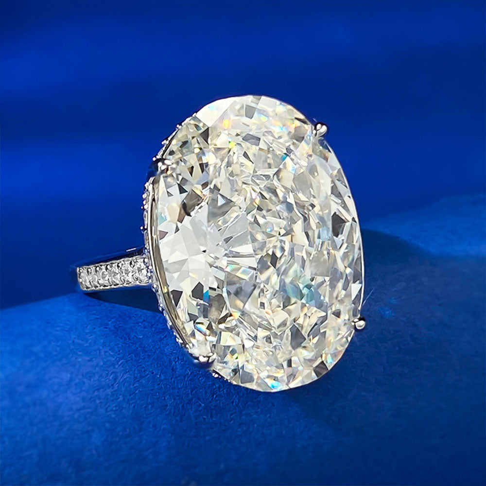 Oval Egg Shaped Diamond Rings Jewelry for Engagement Wedding
