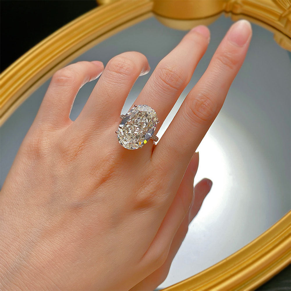 Oval Egg Shaped Diamond Rings Jewelry for Engagement Wedding