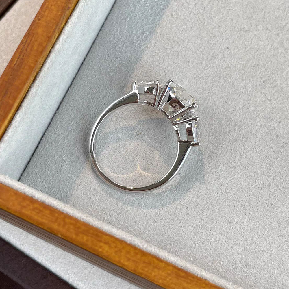 Pear Shape Three Stone Engagement Rings 14 Carats