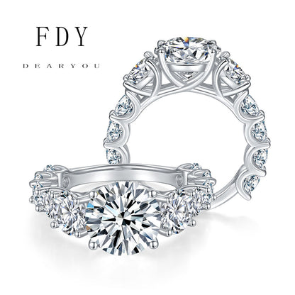Round Cut Diamond Engagement Wedding Moissanite Ring