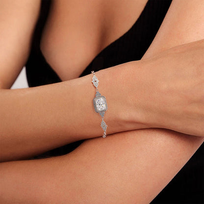 S925 Sterling Silver Bracelet with 8A Sparkling Zircon Diamond