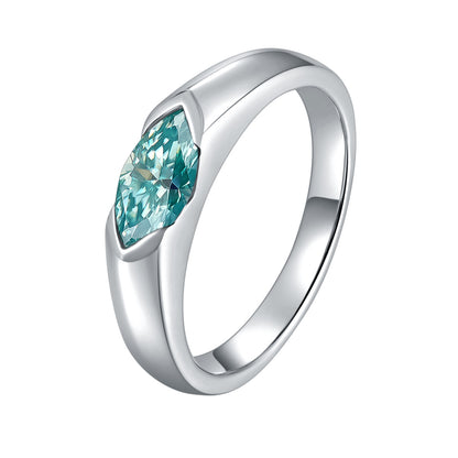 S925 Sterling Silver Rings of Horse Eye Moissan Diamond