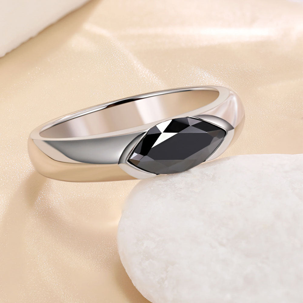 S925 Sterling Silver Rings of Horse Eye Moissan Diamond