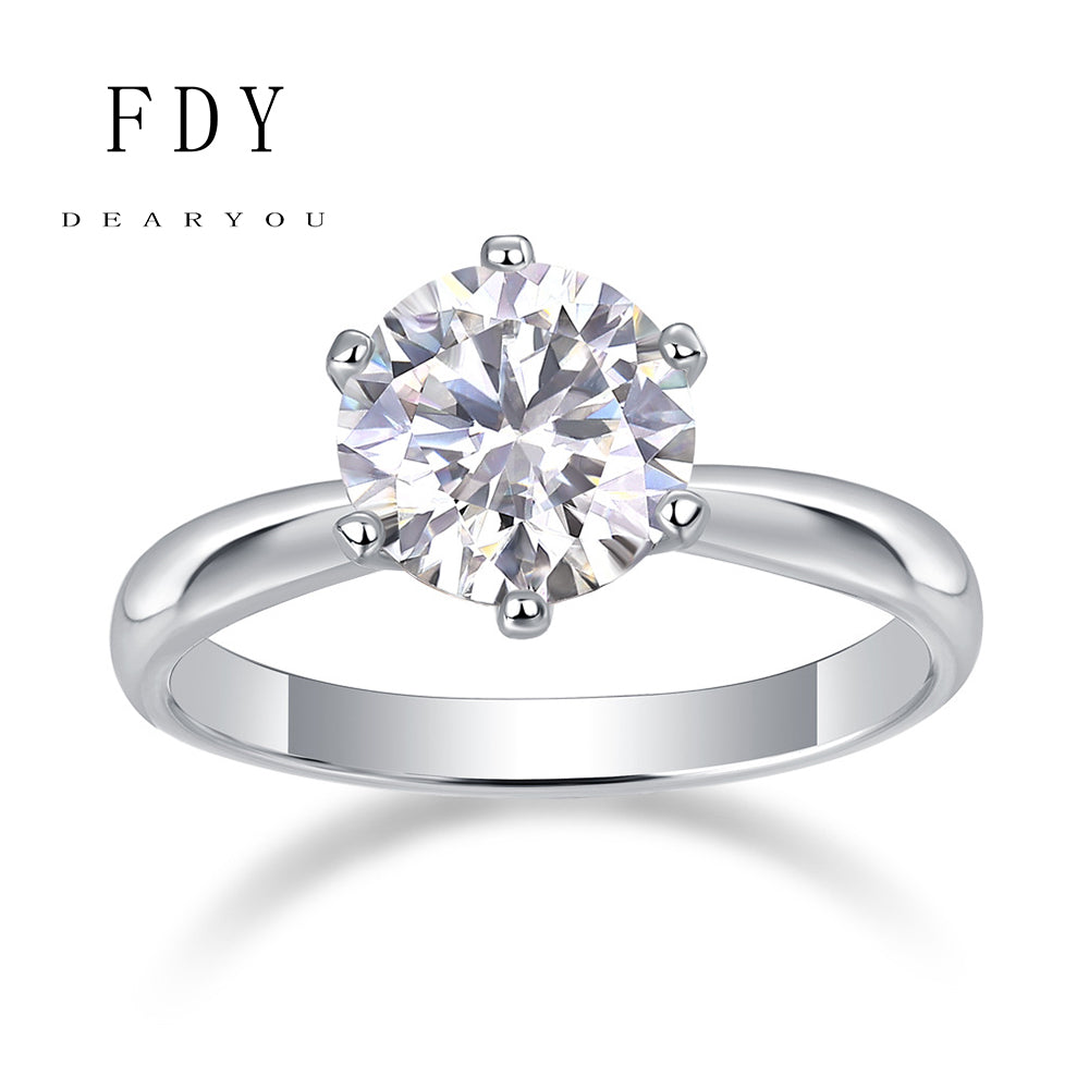 Solitaire Moissanite Engagement Ring 1CT D Color VVS1 Clarity