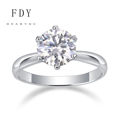 Solitaire Moissanite Engagement Ring 1CT D Color VVS1 Clarity
