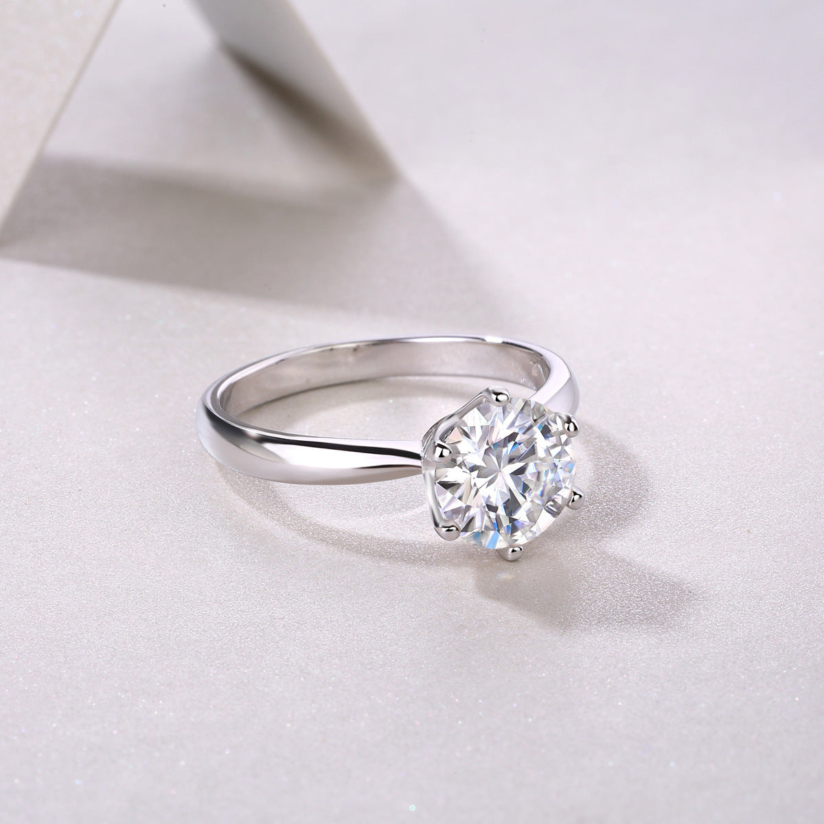 Solitaire Moissanite Engagement Ring 1CT D Color VVS1 Clarity