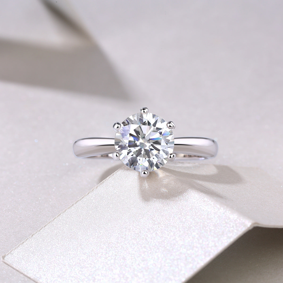 Solitaire Moissanite Engagement Ring 1CT D Color VVS1 Clarity