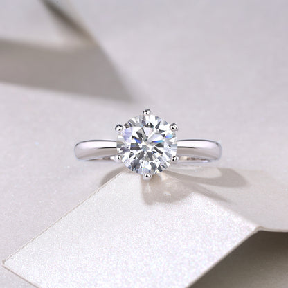 Solitaire Moissanite Engagement Ring 1CT D Color VVS1 Clarity