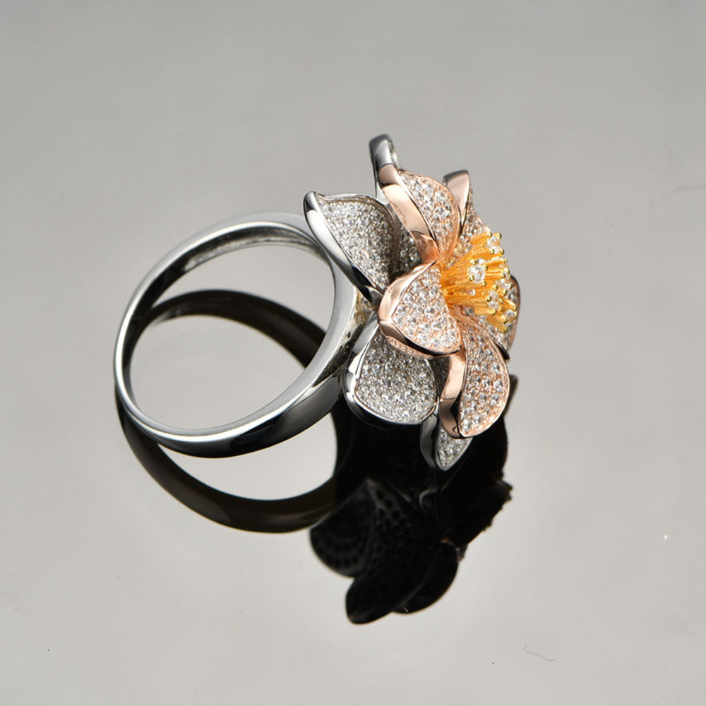 Special Diamond Flower Rings S925 Sterling Silver
