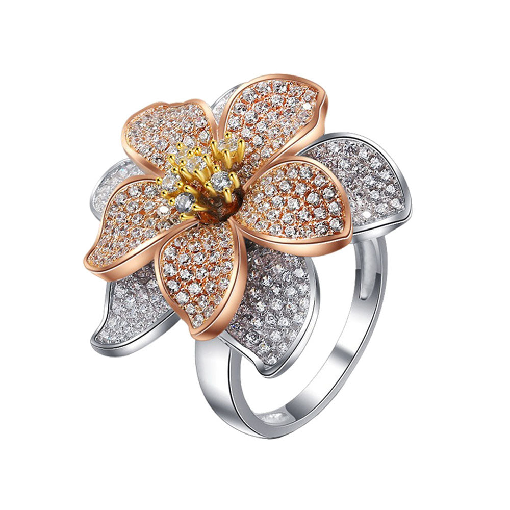 Special Diamond Flower Rings S925 Sterling Silver