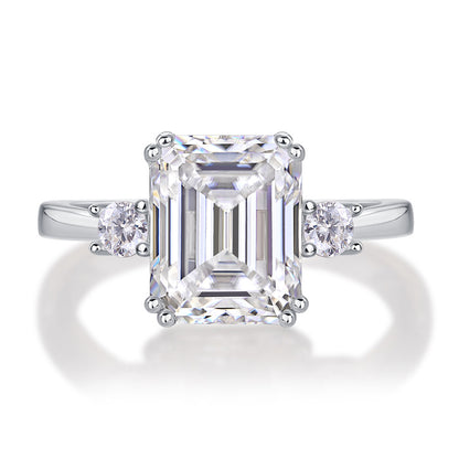 Vintage Square Cut Halo Diamond Engagement Rings 3-Stone 