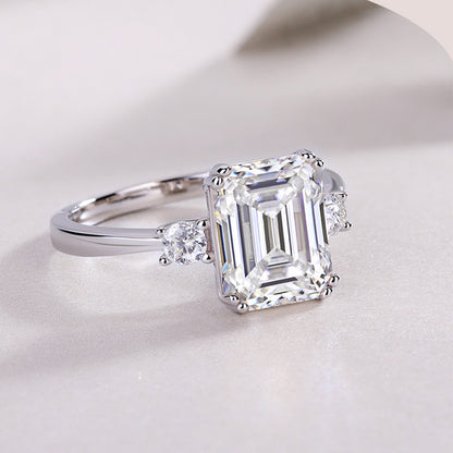 Vintage Square Cut Halo Diamond Engagement Rings 3-Stone 